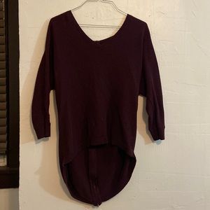 Medium dark maroon express sweater zipper back